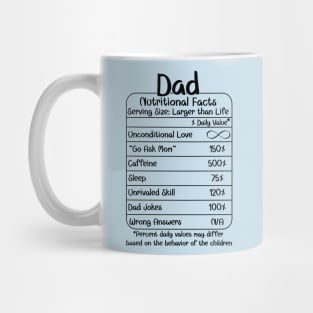 Dad Nutritional Facts (for Light Shirts) Mug